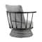 Armen Living Monk 4 Piece Outdoor Patio Furniture Set in Black Aluminum and Gray Wicker with Gray Cushions 840254332478 - alternate 2